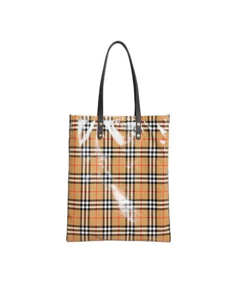 burberry coated vintage check large shopper tote bag